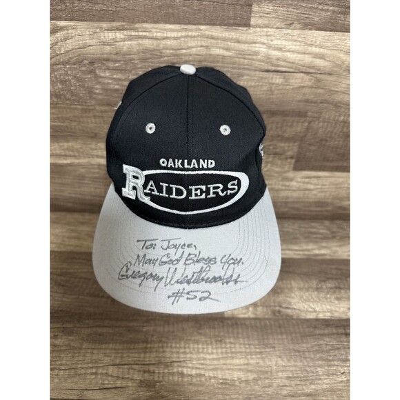 VTG Oakland Los Angeles Raiders Gregory Westbrooks Autographed SnapBack NFL